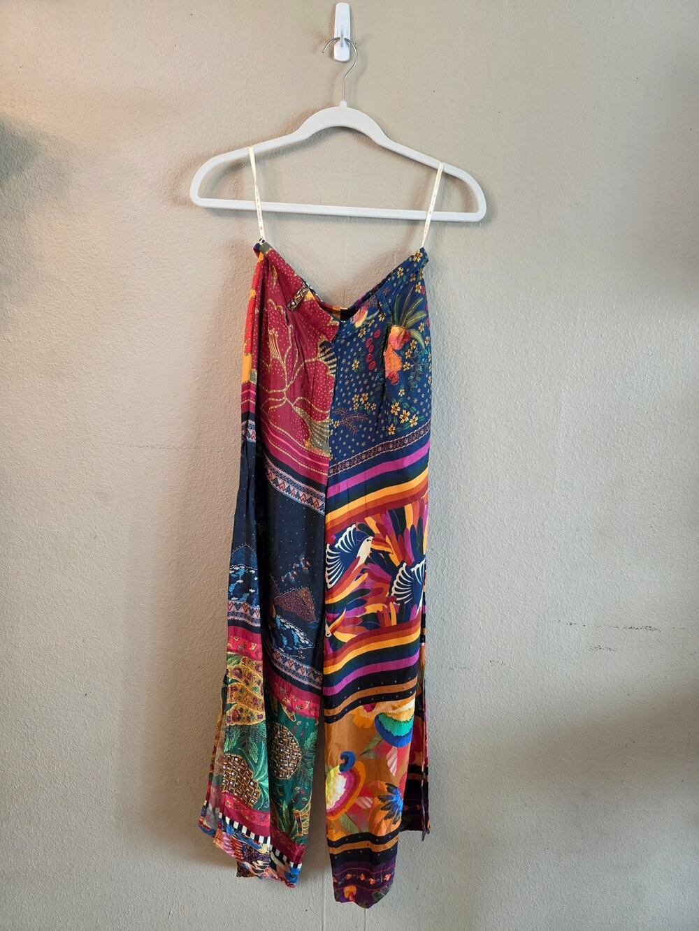 Farm Rio Women's Mixed Print Trouser Wide Leg Pants SZ Small Tropical Bold Color